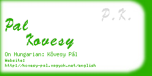 pal kovesy business card